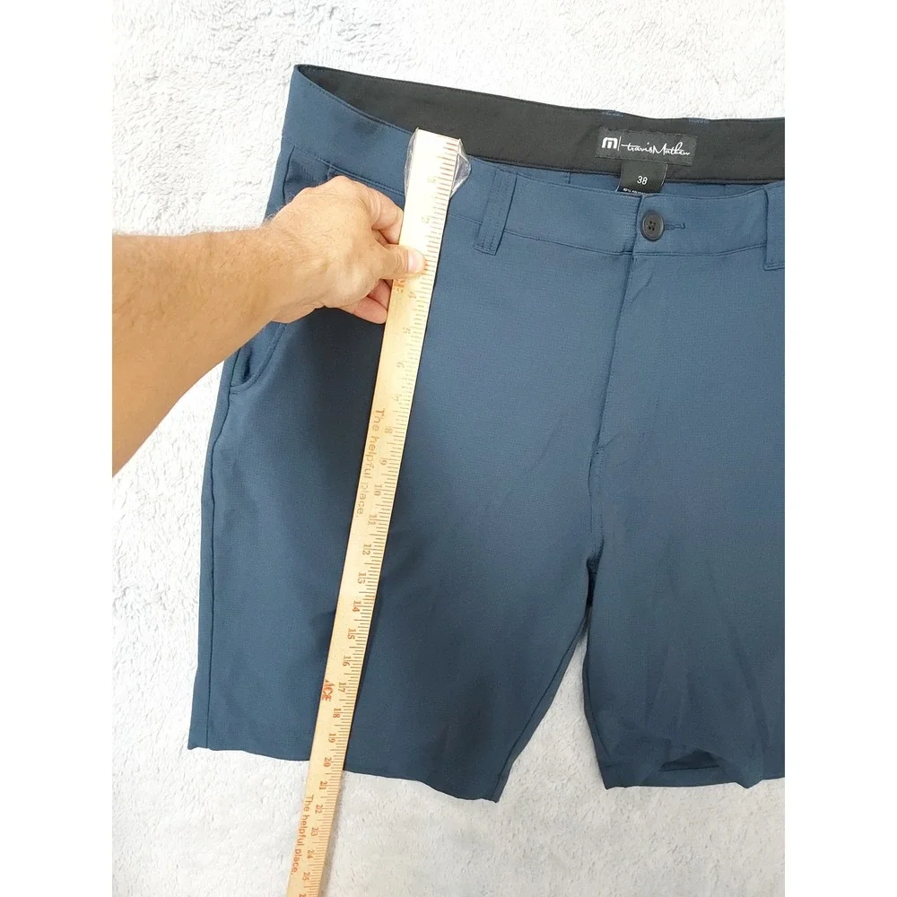 Travis Mathew Shorts Mens 38 Wanderlust Golf Performance Activewear Blue Preppy